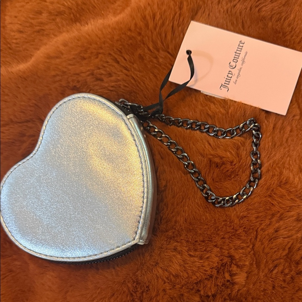 Juicy Couture Black and Silver Heart Wristlet - Picture 2 of 3